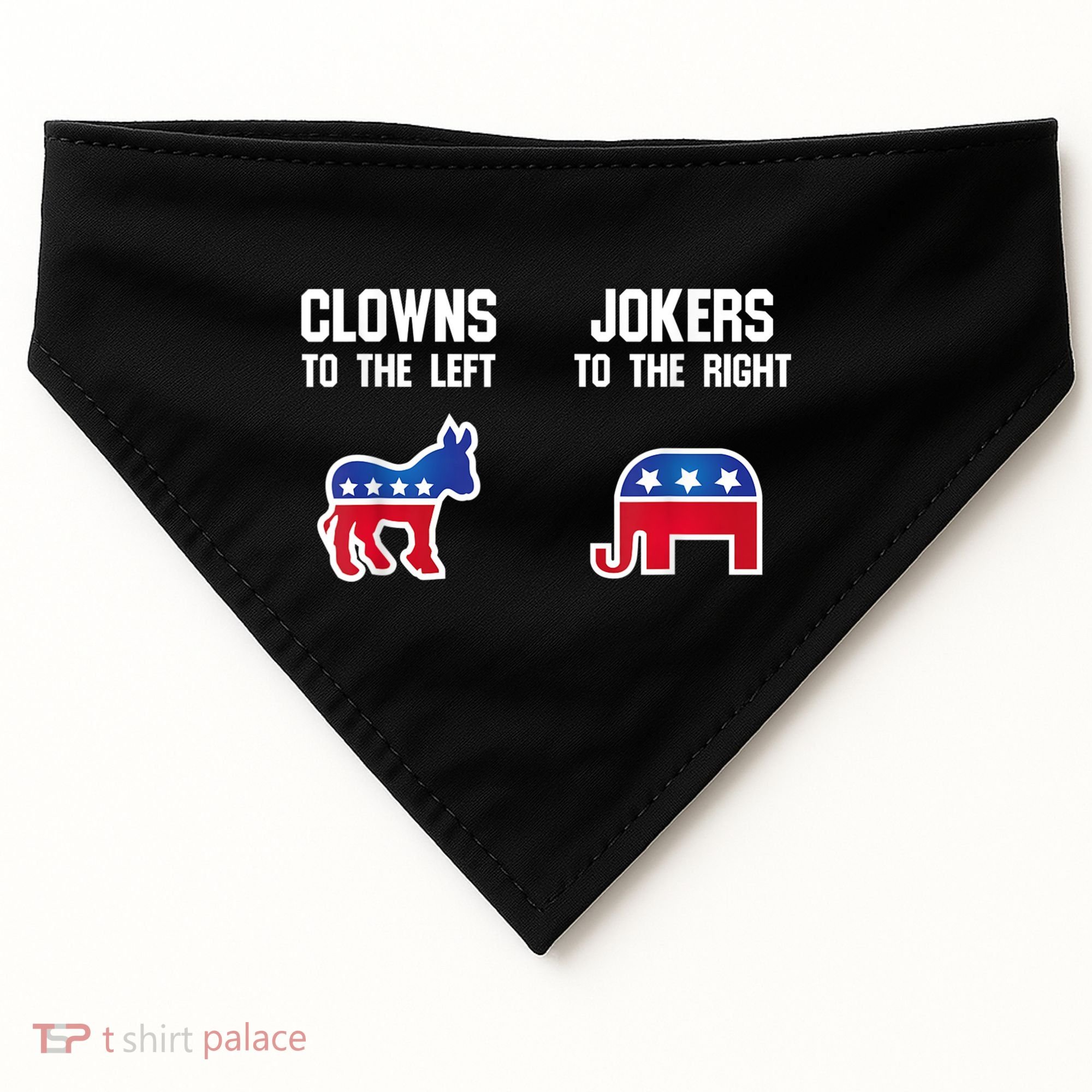Donkey Pox Clowns To The Left Jokers To The Right Funny Elephant USA-Made Doggie Bandana