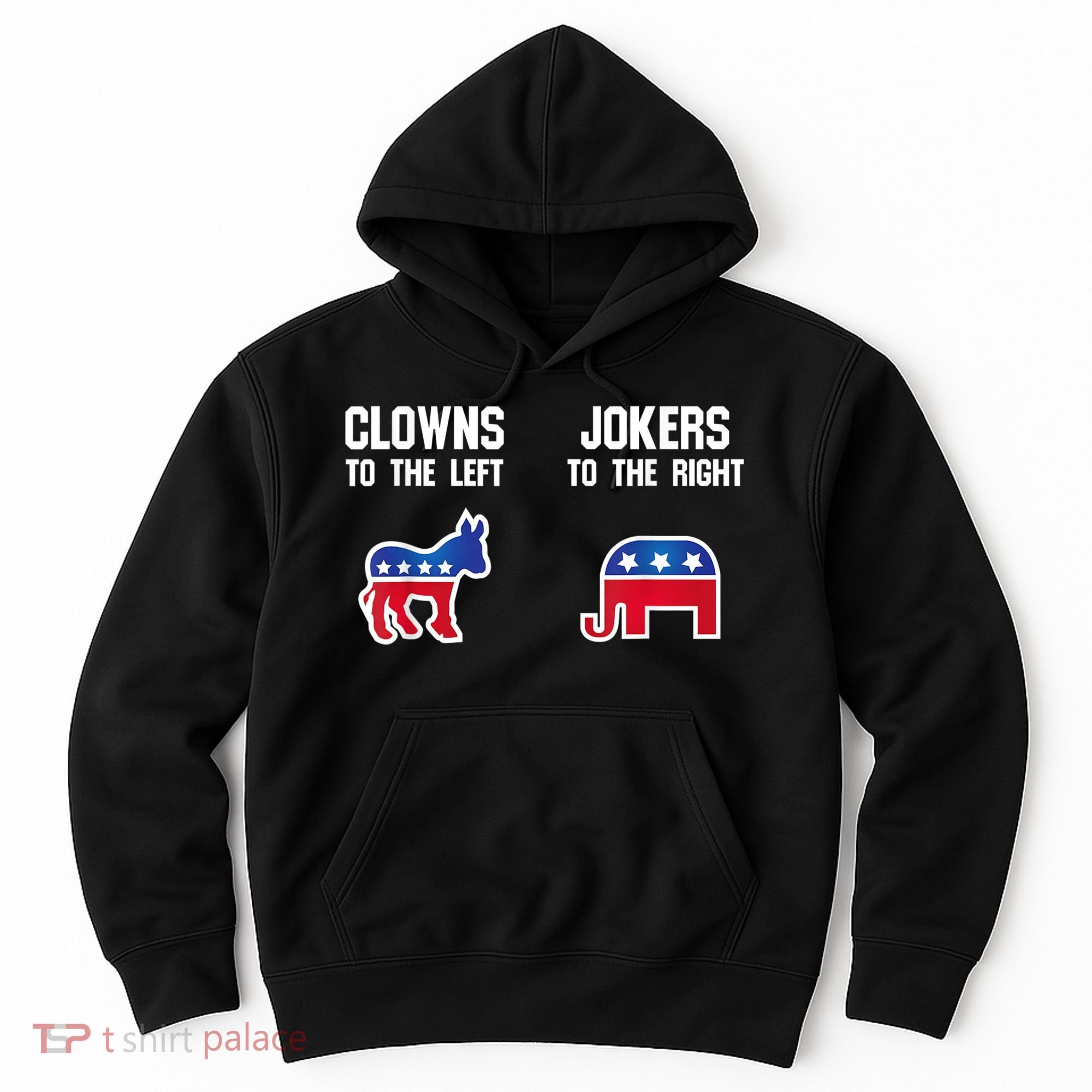 Donkey Pox Clowns To The Left Jokers To The Right Funny Elephant Hoodie