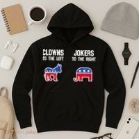 Donkey Pox Clowns To The Left Jokers To The Right Funny Elephant Hoodie thumb 3