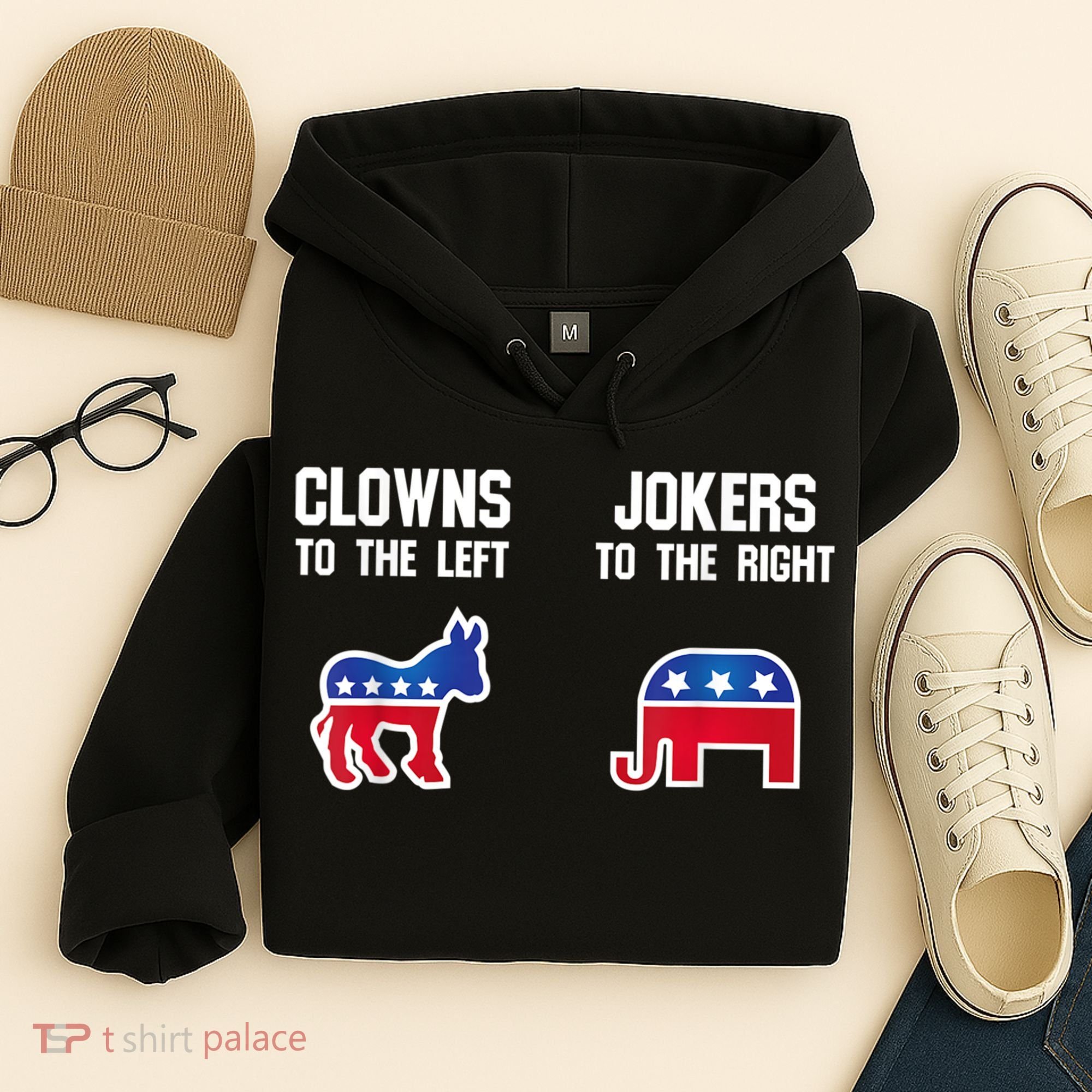 Donkey Pox Clowns To The Left Jokers To The Right Funny Elephant Hoodie