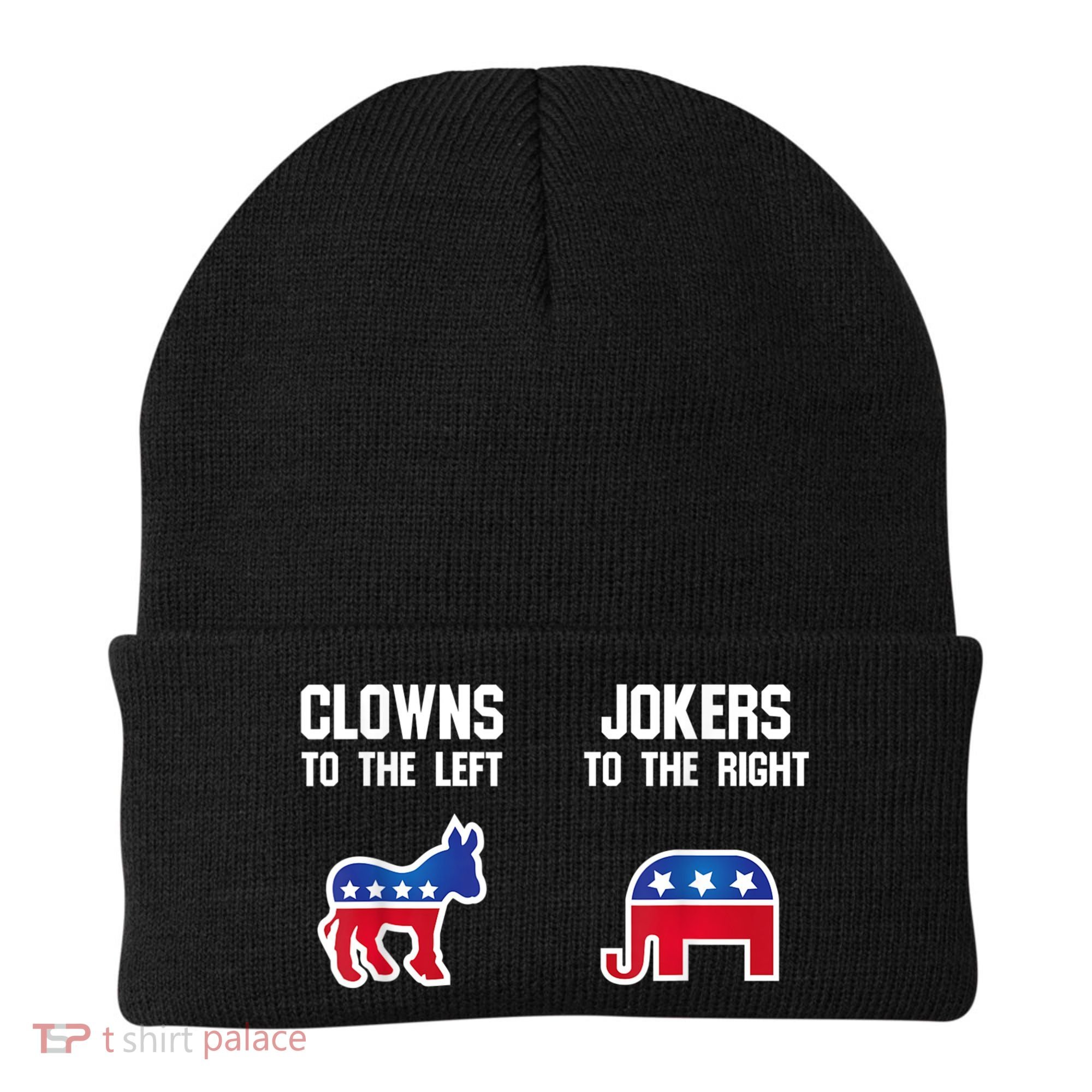 Donkey Pox Clowns To The Left Jokers To The Right Funny Elephant Beanie