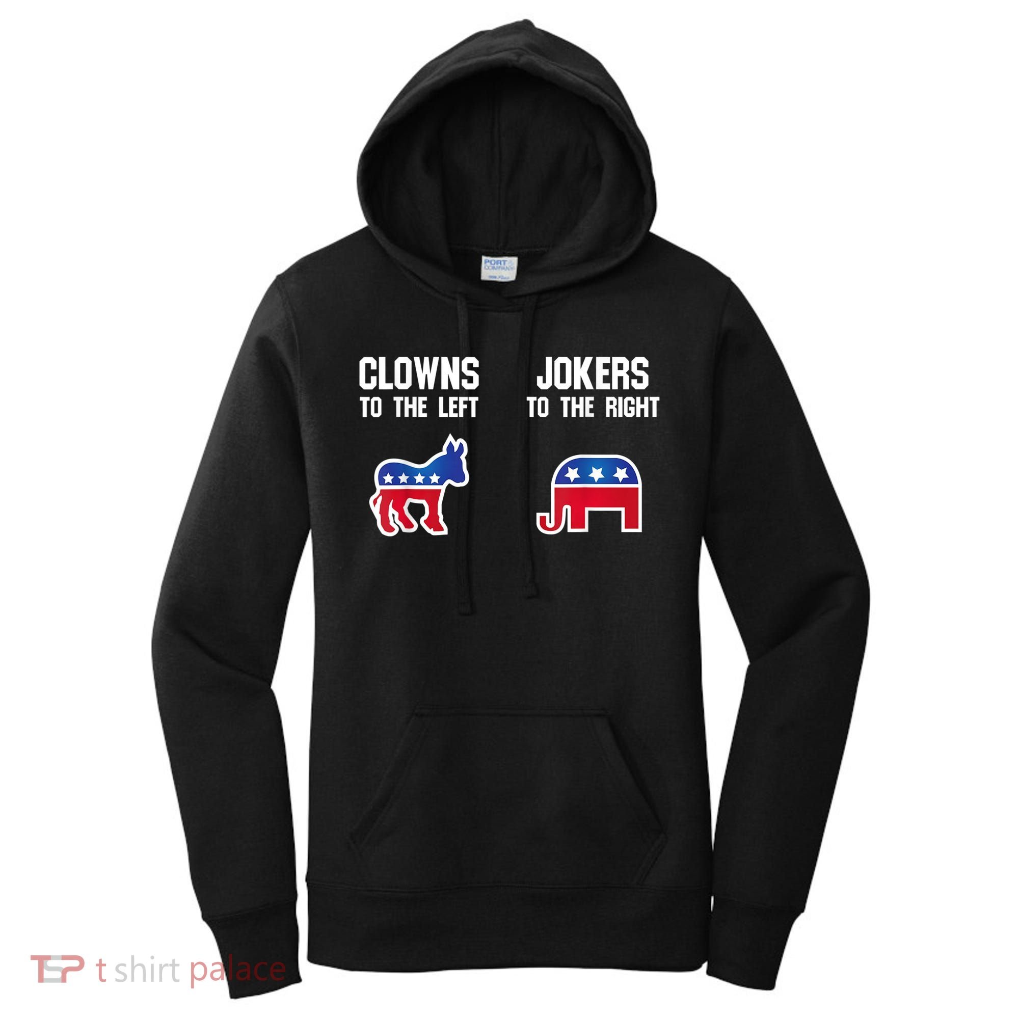 Donkey Pox Clowns To The Left Jokers To The Right Funny Elephant Women's Hoodie