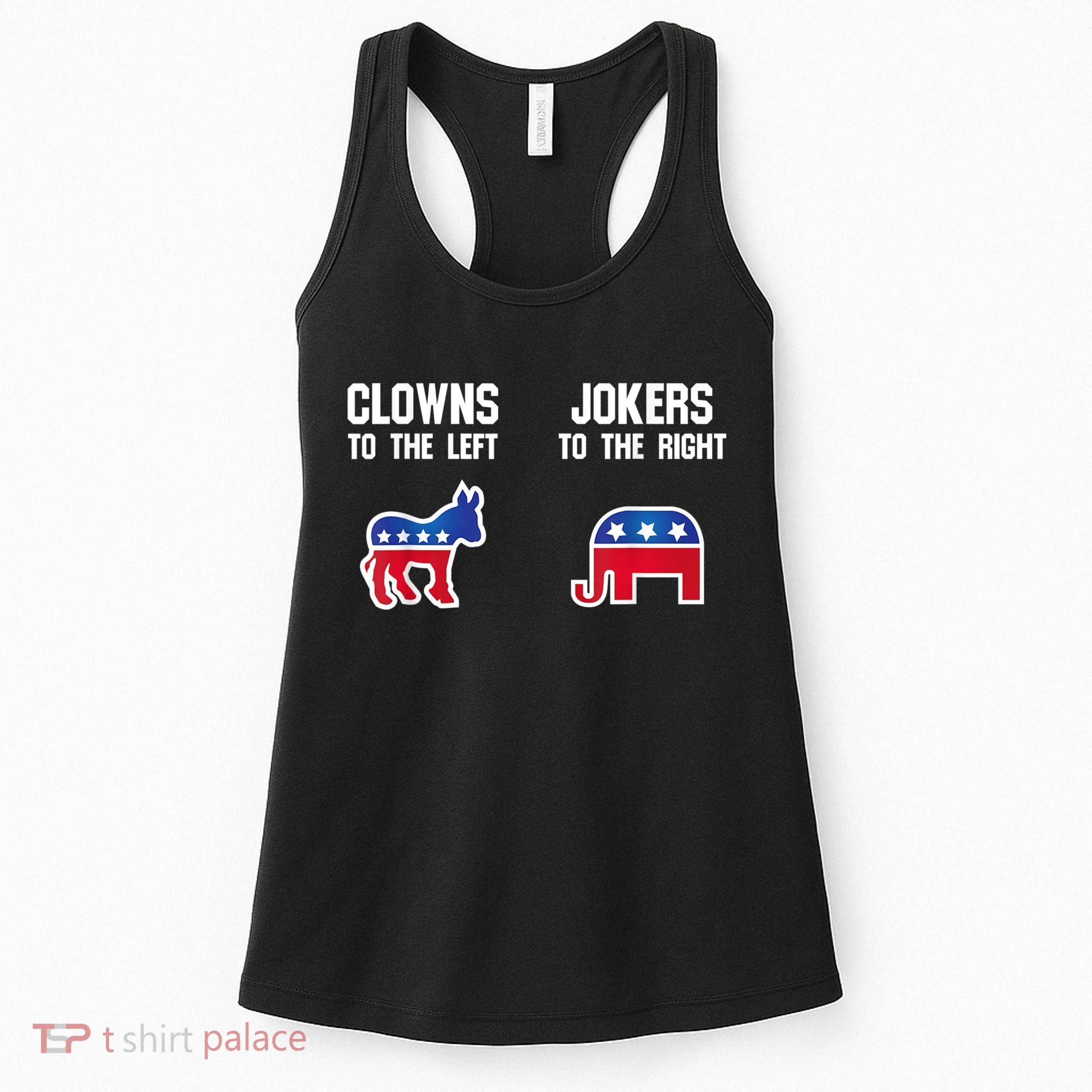 Donkey Pox Clowns To The Left Jokers To The Right Funny Elephant Women's Tank Top