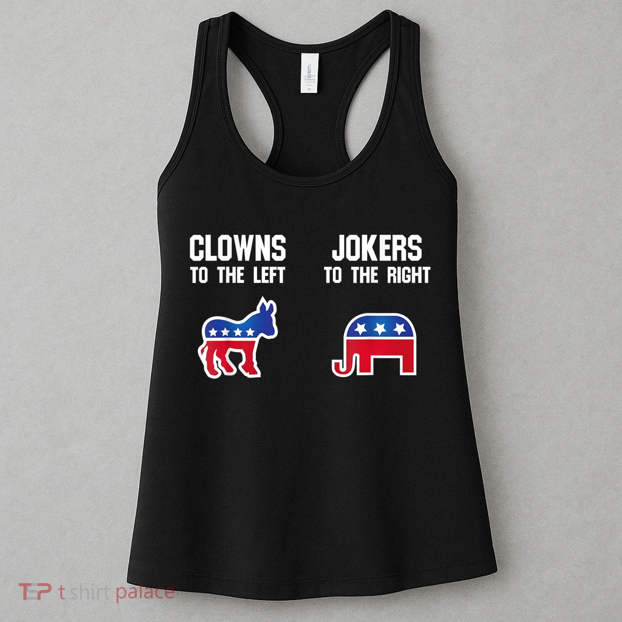 Donkey Pox Clowns To The Left Jokers To The Right Funny Elephant Women's Tank Top