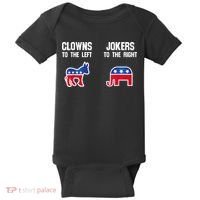 Donkey Pox Clowns To The Left Jokers To The Right Funny Elephant Baby Bodysuit thumb 0