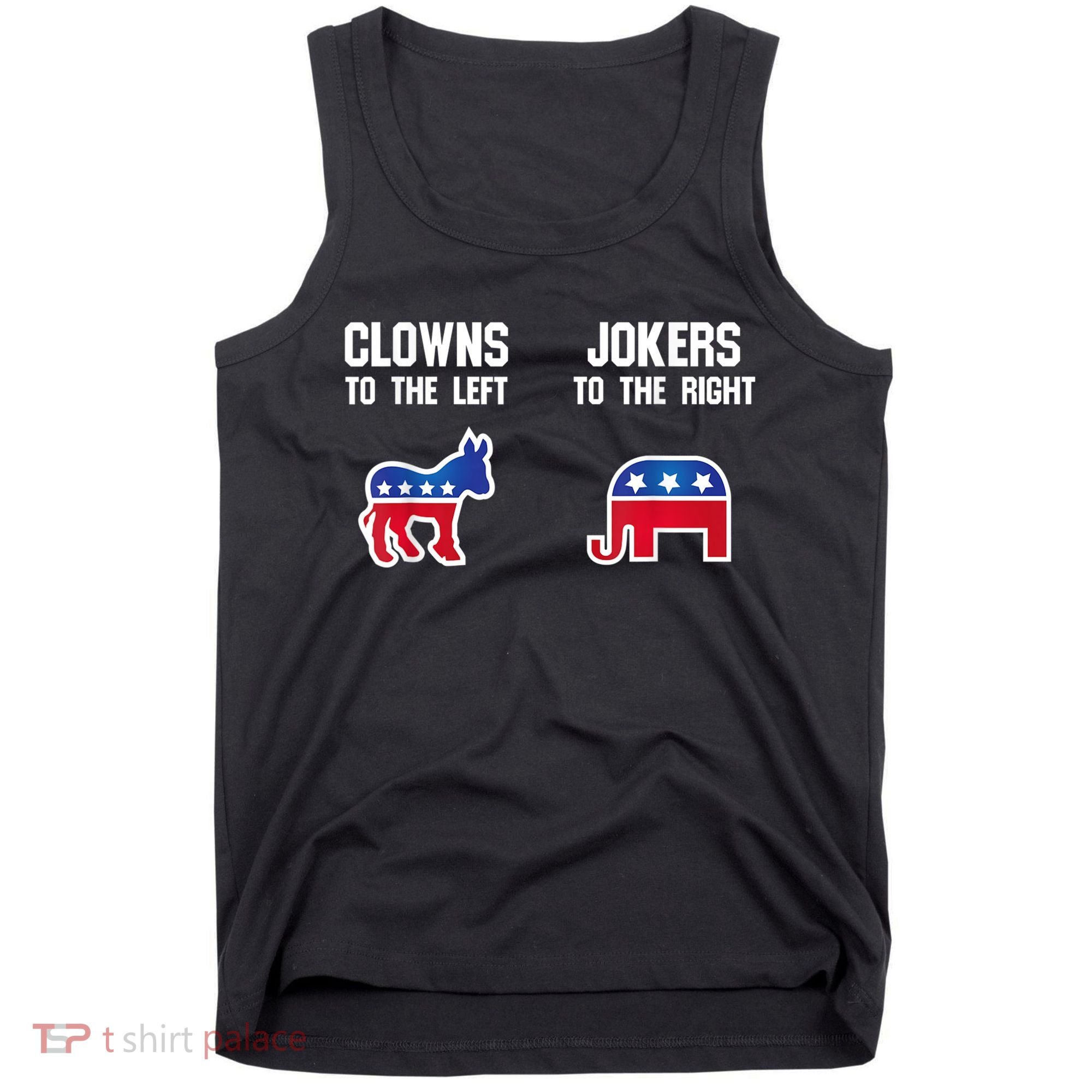 Donkey Pox Clowns To The Left Jokers To The Right Funny Elephant Tank Top
