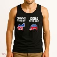 Donkey Pox Clowns To The Left Jokers To The Right Funny Elephant Tank Top thumb 3