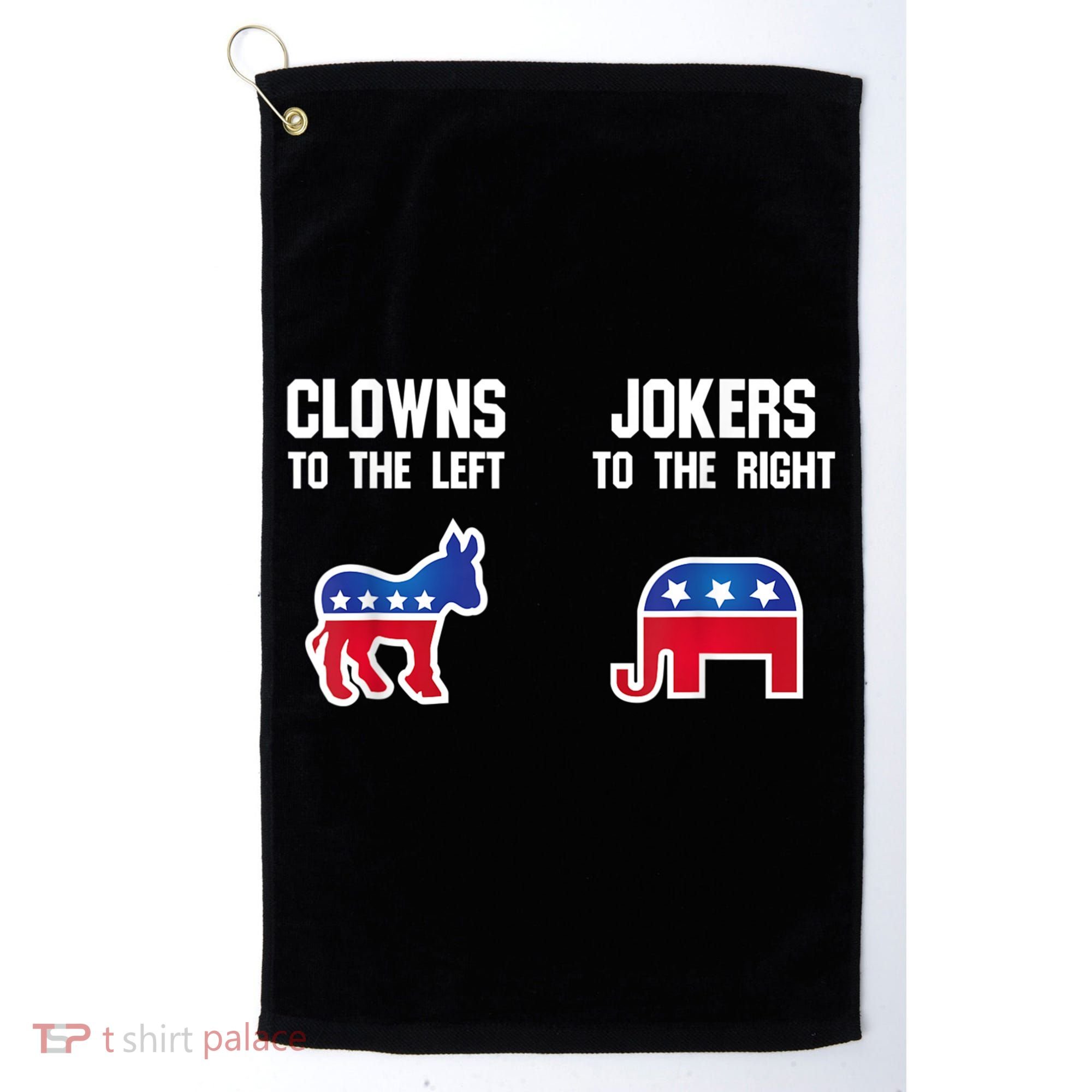 Donkey Pox Clowns To The Left Jokers To The Right Funny Elephant Golf Towel