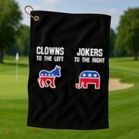 Donkey Pox Clowns To The Left Jokers To The Right Funny Elephant Golf Towel thumb 1