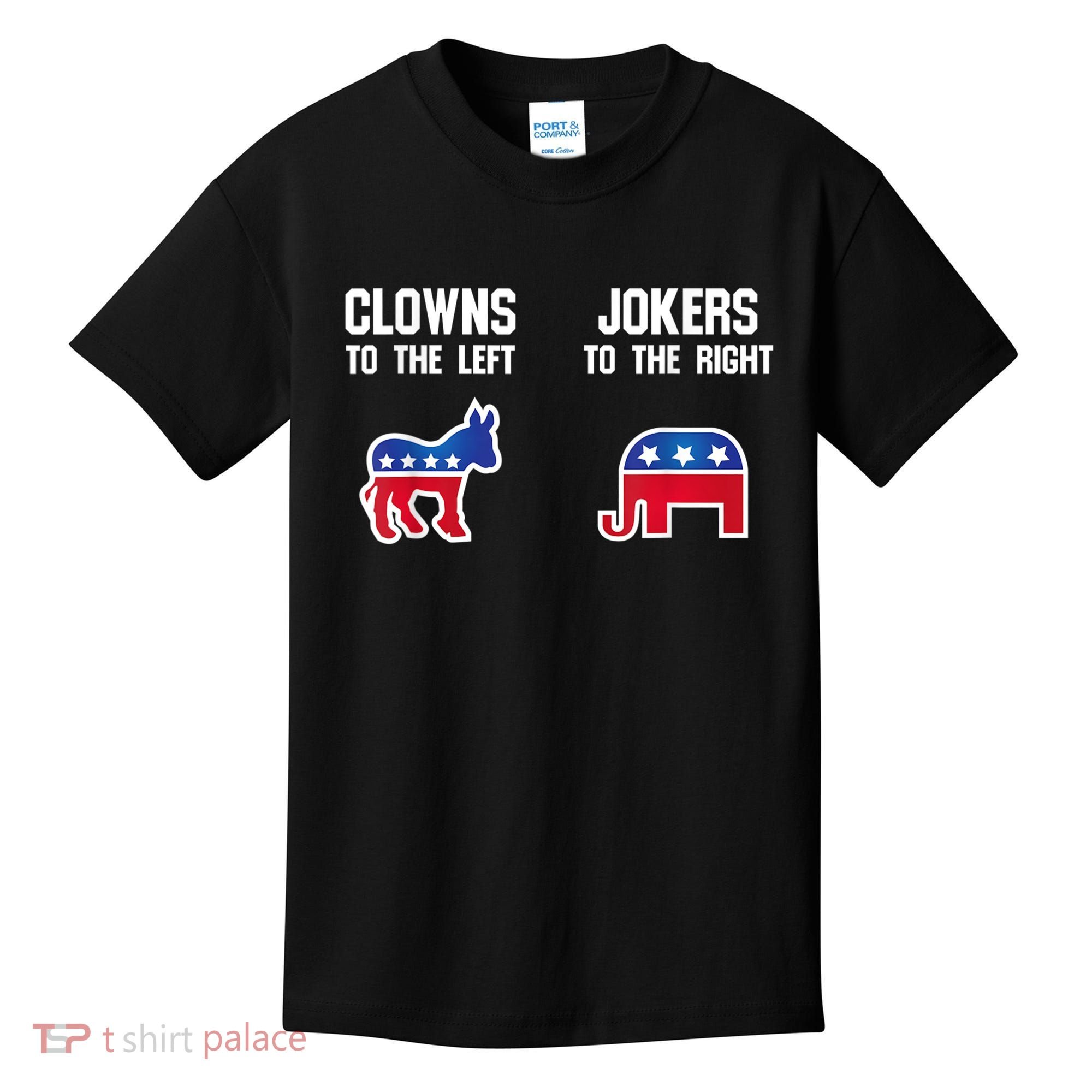 Donkey Pox Clowns To The Left Jokers To The Right Funny Elephant Kids T-Shirt