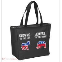 Donkey Pox Clowns To The Left Jokers To The Right Funny Elephant Tote Bag thumb 2
