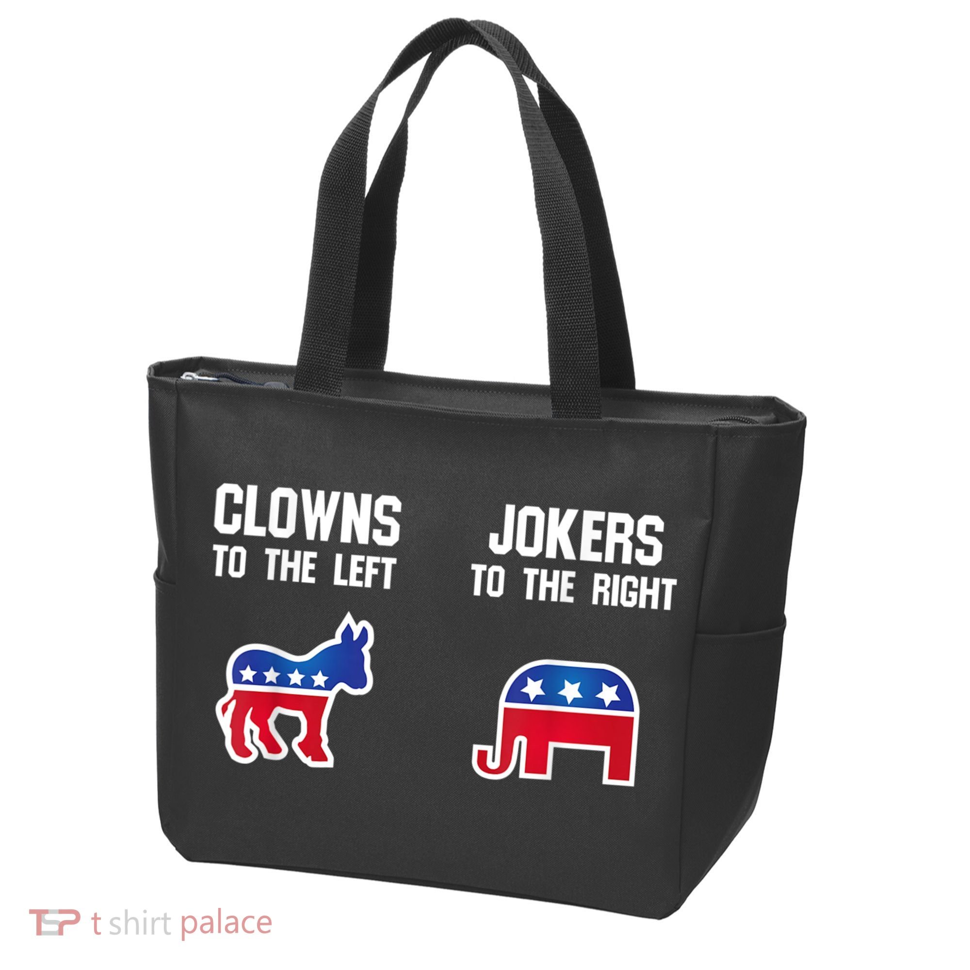 Donkey Pox Clowns To The Left Jokers To The Right Funny Elephant Tote Bag