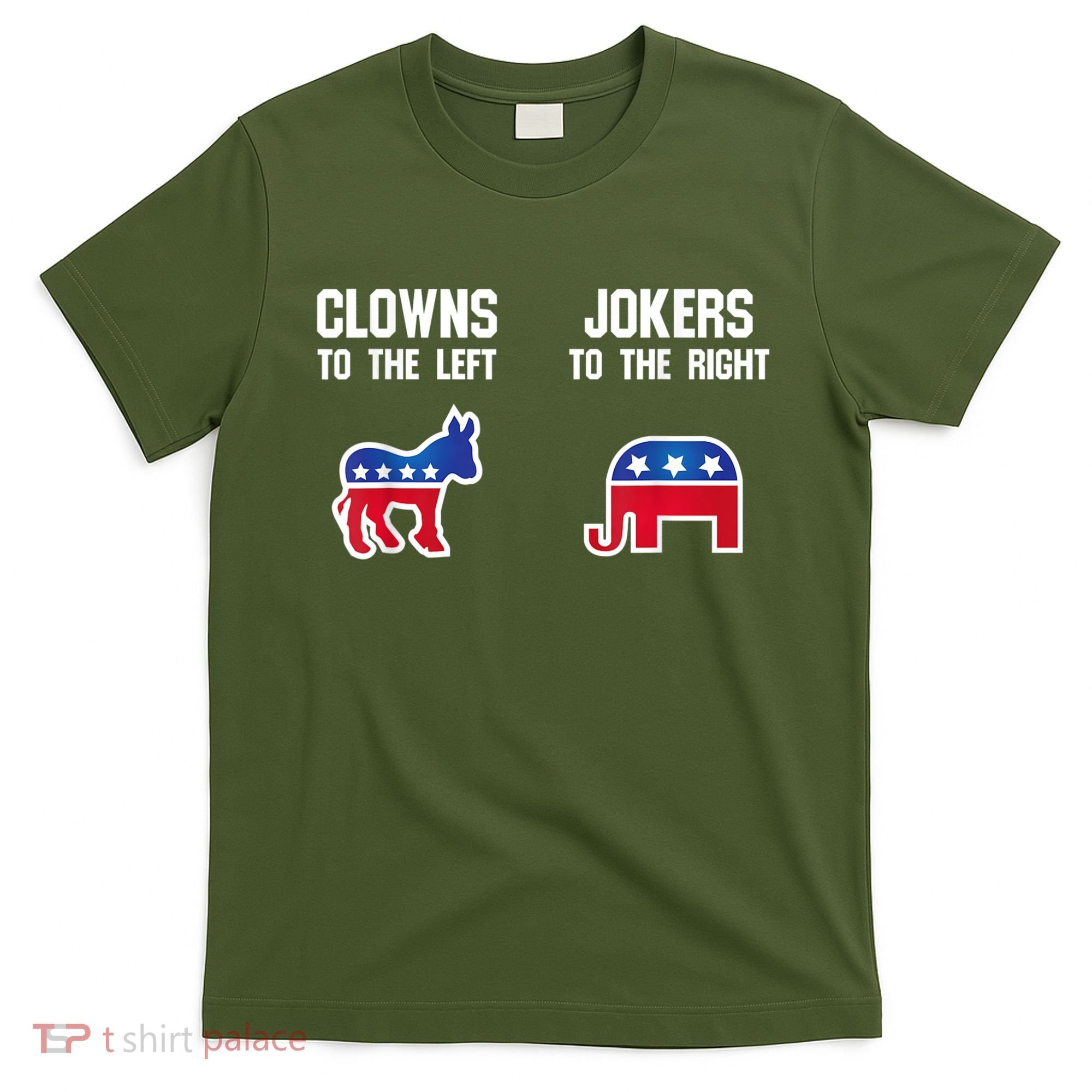 Donkey Pox Clowns To The Left Jokers To The Right Funny Elephant T-Shirt