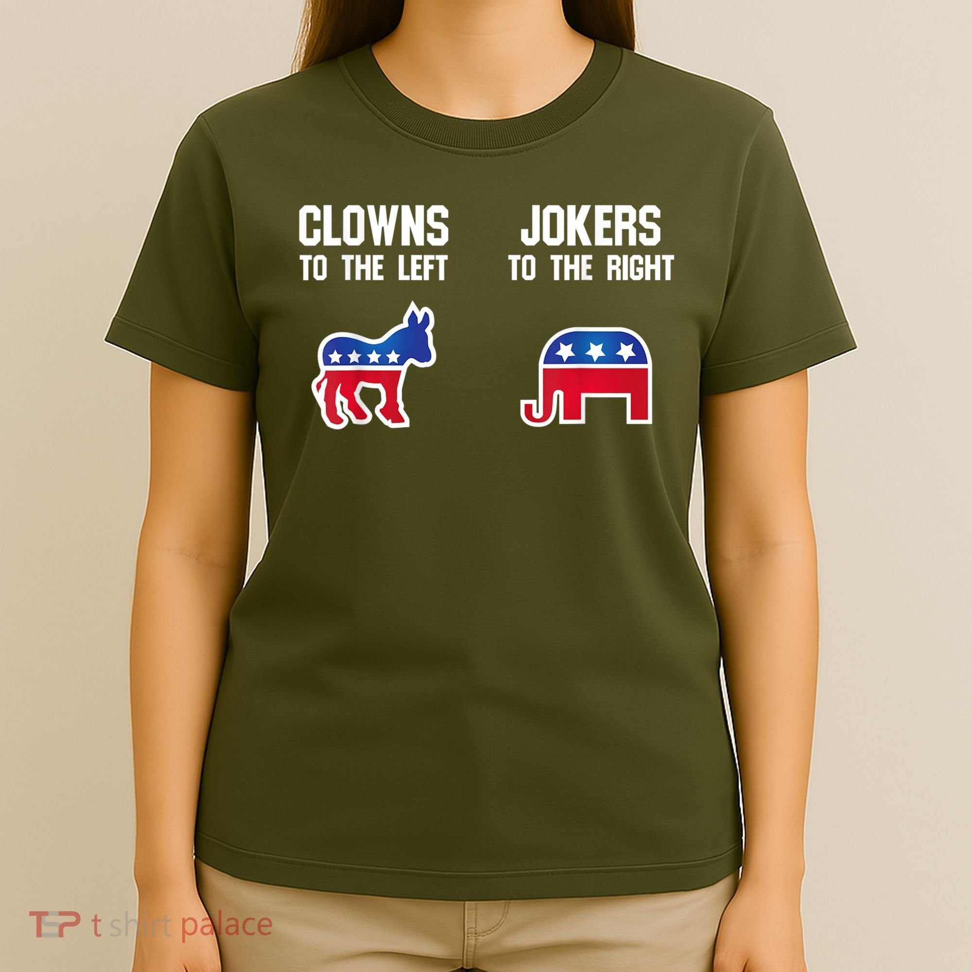 Donkey Pox Clowns To The Left Jokers To The Right Funny Elephant T-Shirt
