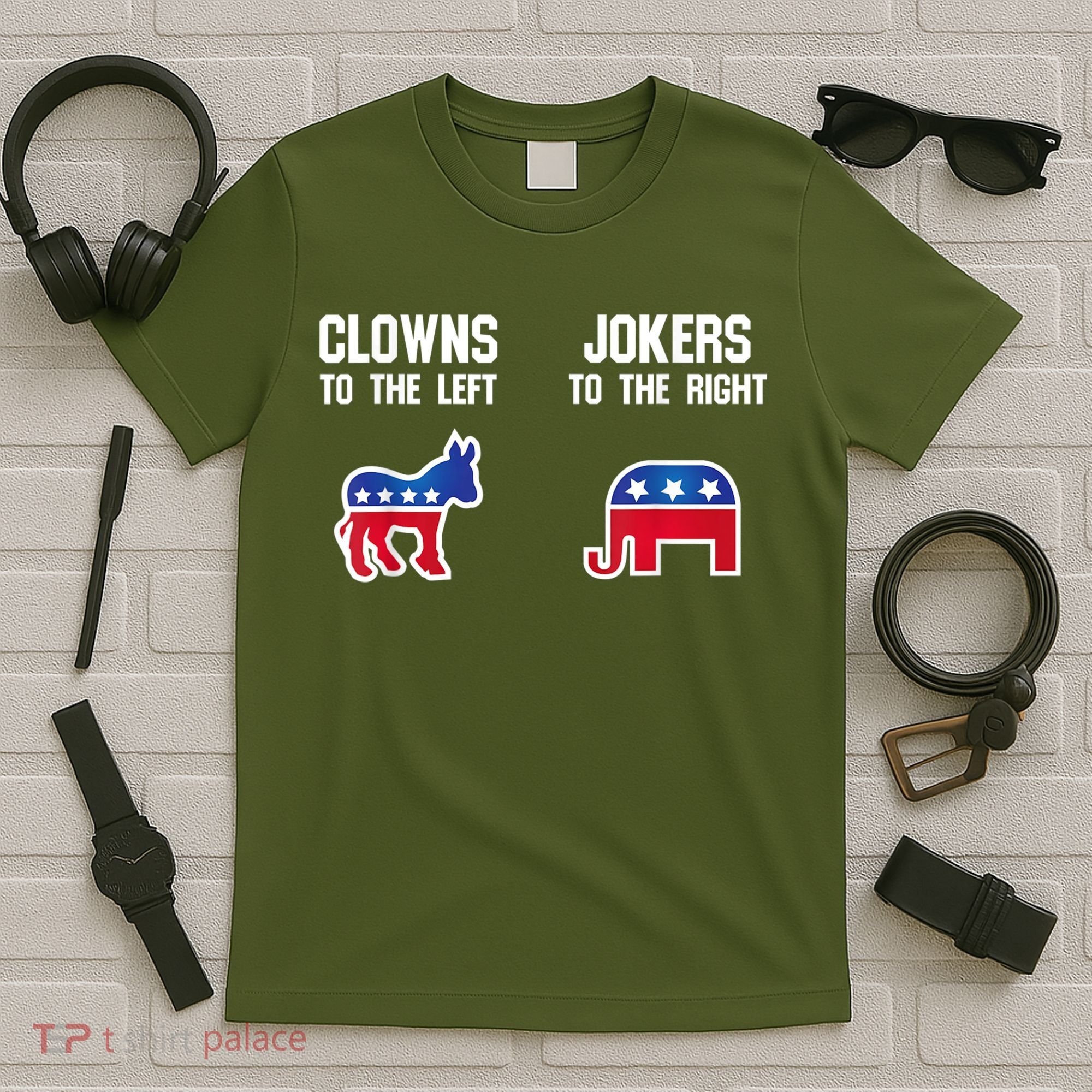 Donkey Pox Clowns To The Left Jokers To The Right Funny Elephant T-Shirt
