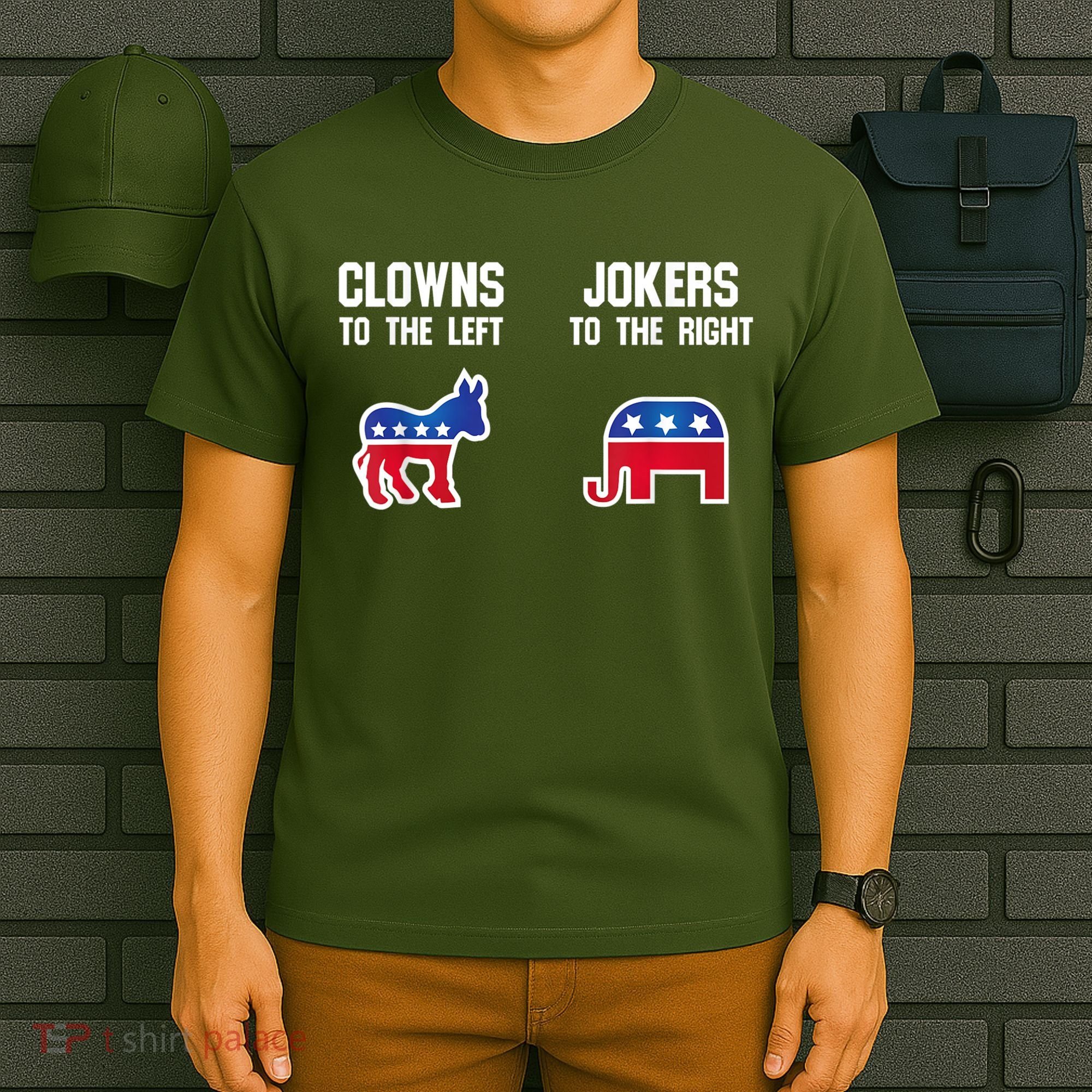 Donkey Pox Clowns To The Left Jokers To The Right Funny Elephant T-Shirt