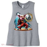 Dancer Pig Dancing Disco Women's Racerback Cropped Tank thumb 0