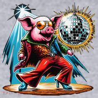 Dancer Pig Dancing Disco Women's Racerback Cropped Tank thumb 2