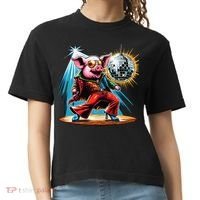 Dancer Pig Dancing Disco Comfort Colors Boxy T-Shirt thumb 0