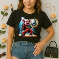 Dancer Pig Dancing Disco Comfort Colors Boxy T-Shirt thumb 2
