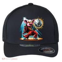 Dancer Pig Dancing Disco Flexfit Unipanel Trucker Cap thumb 0