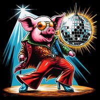 Dancer Pig Dancing Disco Impact Tech Backpack thumb 2