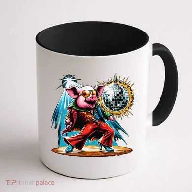 Dancer Pig Dancing Disco Coffee Mug back