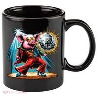 Dancer Pig Dancing Disco 11oz C Handle Ceramic Mug thumb 0