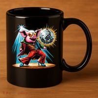 Dancer Pig Dancing Disco 11oz C Handle Ceramic Mug thumb 3