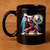 Dancer Pig Dancing Disco 11oz C Handle Ceramic Mug thumb 4