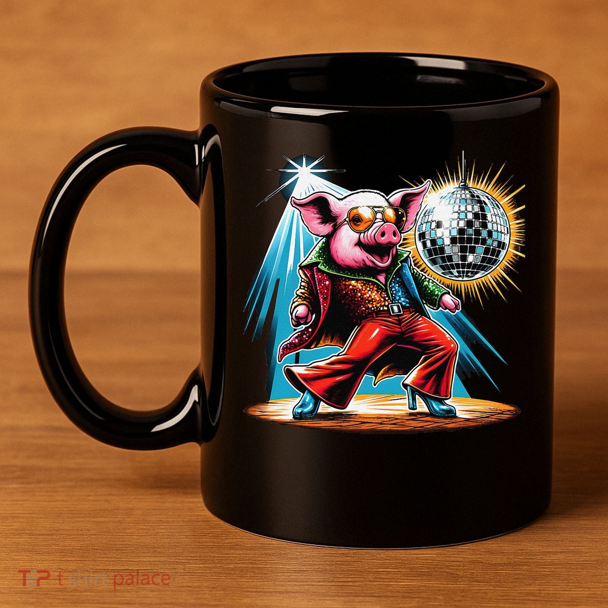 Dancer Pig Dancing Disco 11oz C Handle Ceramic Mug