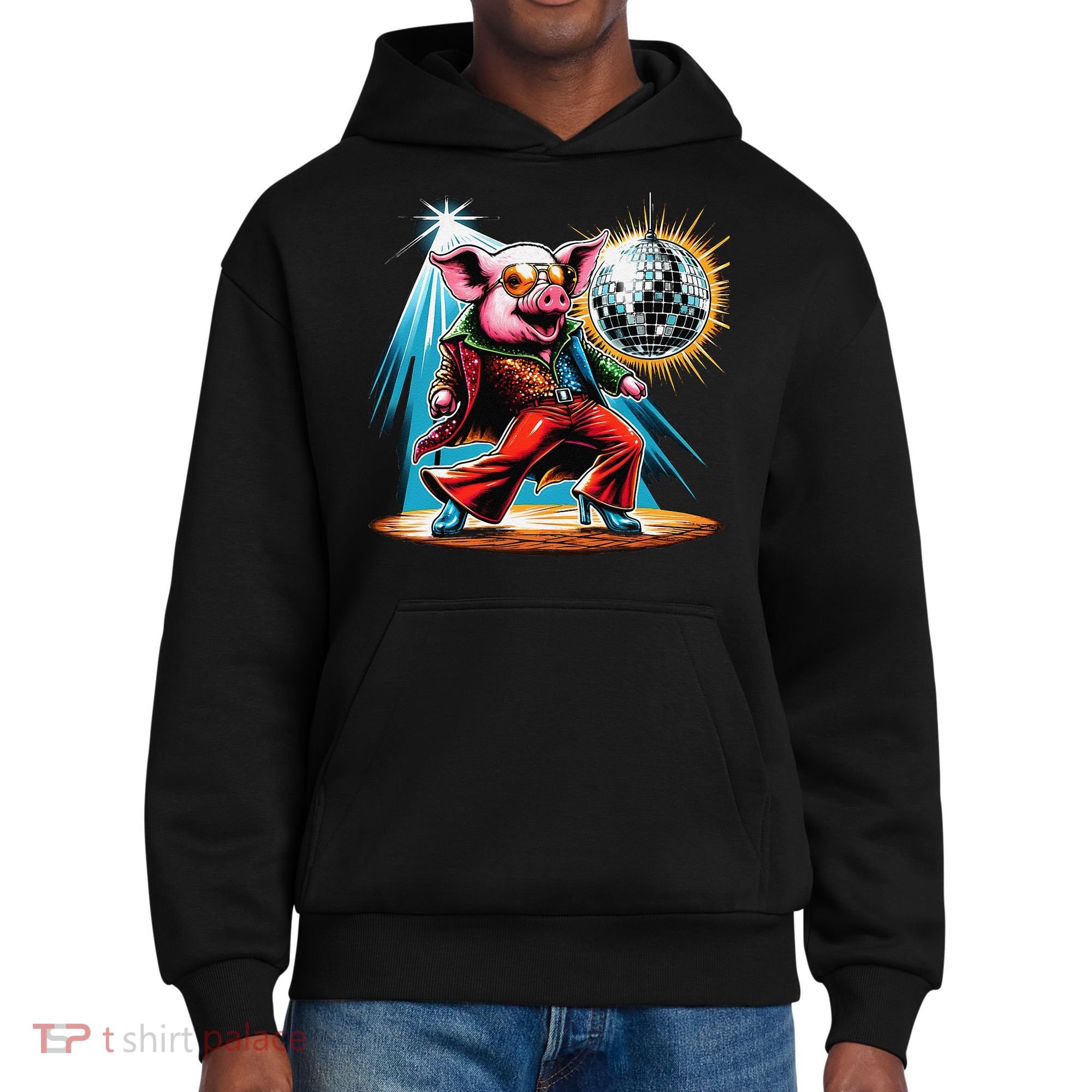 Dancer Pig Dancing Disco District V.I.T. Heavyweight Hoodie