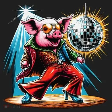 Dancer Pig Dancing Disco Urban Oversized Heavyweight T-Shirt