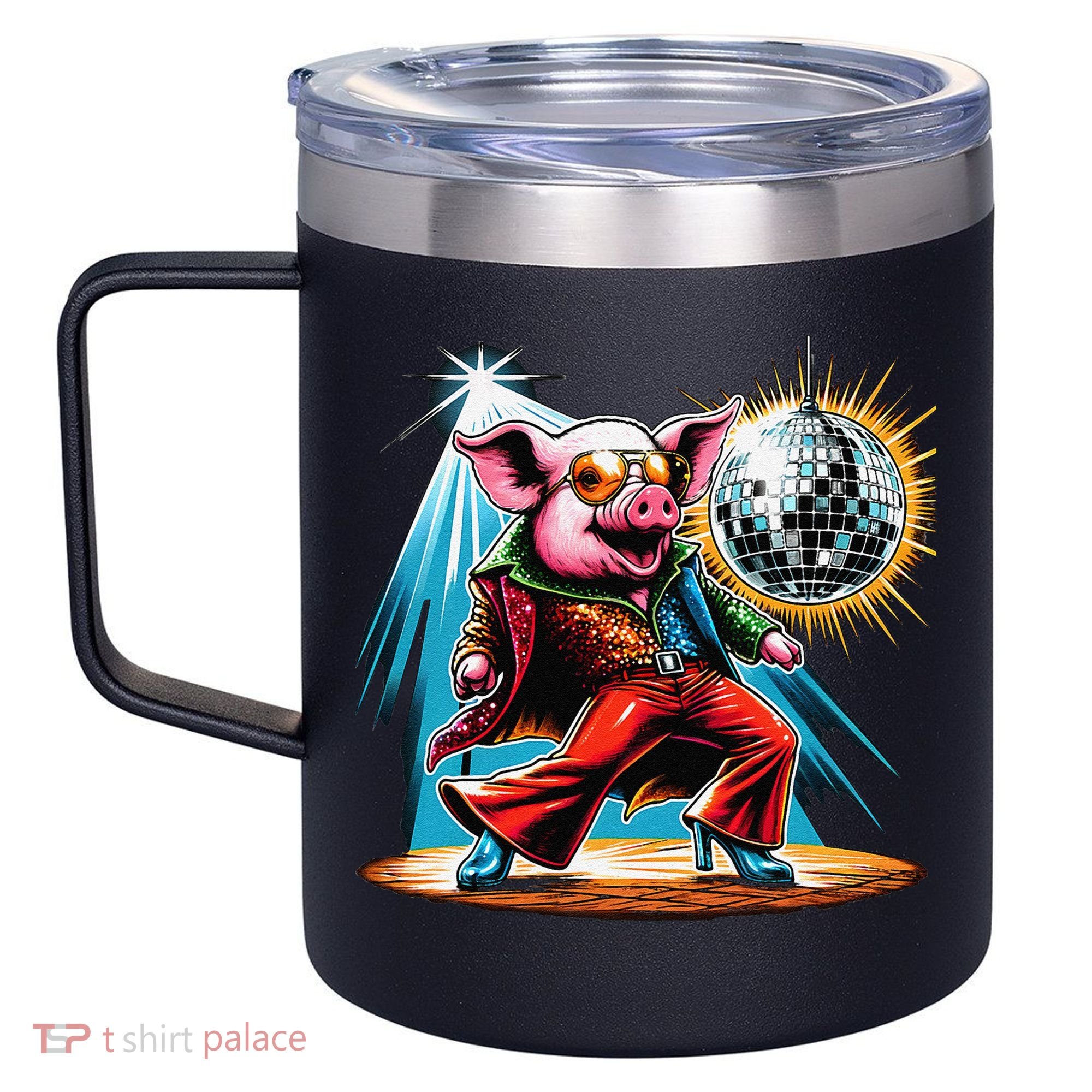 Dancer Pig Dancing Disco 12oz Stainless Steel Coffee Mug