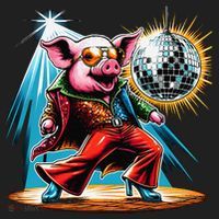 Dancer Pig Dancing Disco 12oz Stainless Steel Coffee Mug thumb 3
