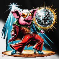 Dancer Pig Dancing Disco Toddler Fine Jersey T-Shirt thumb 2