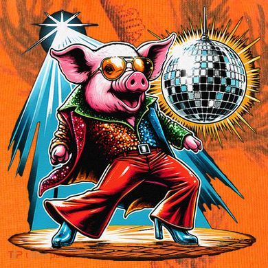 Dancer Pig Dancing Disco Kati Licensed 12" Camo Cuffed Beanie