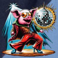 Dancer Pig Dancing Disco Raglan Baseball Sleeve Shirt thumb 2