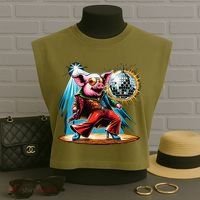 Dancer Pig Dancing Disco Garment-Dyed Women's Muscle Tee thumb 3