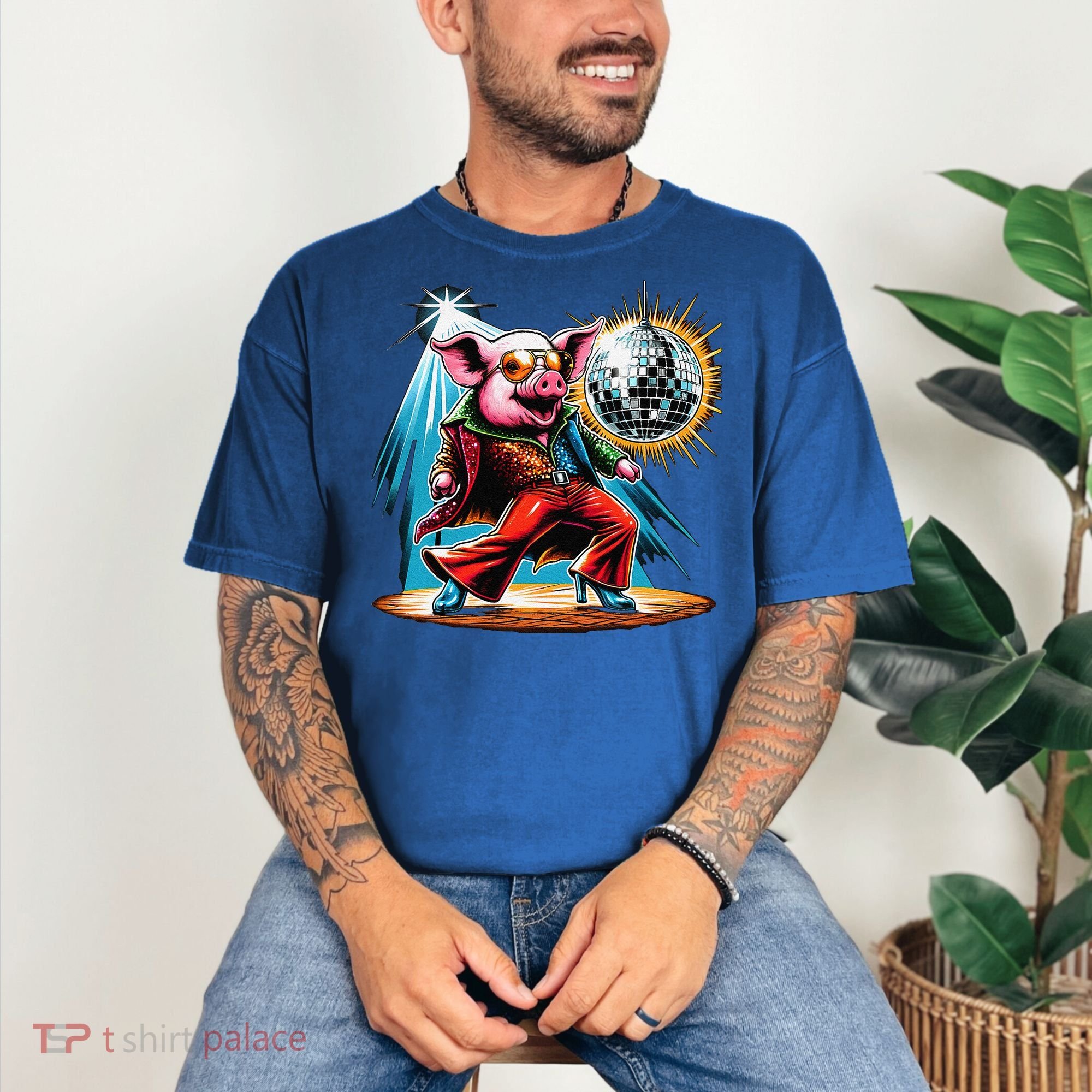 Dancer Pig Dancing Disco Comfort Colors T-Shirt