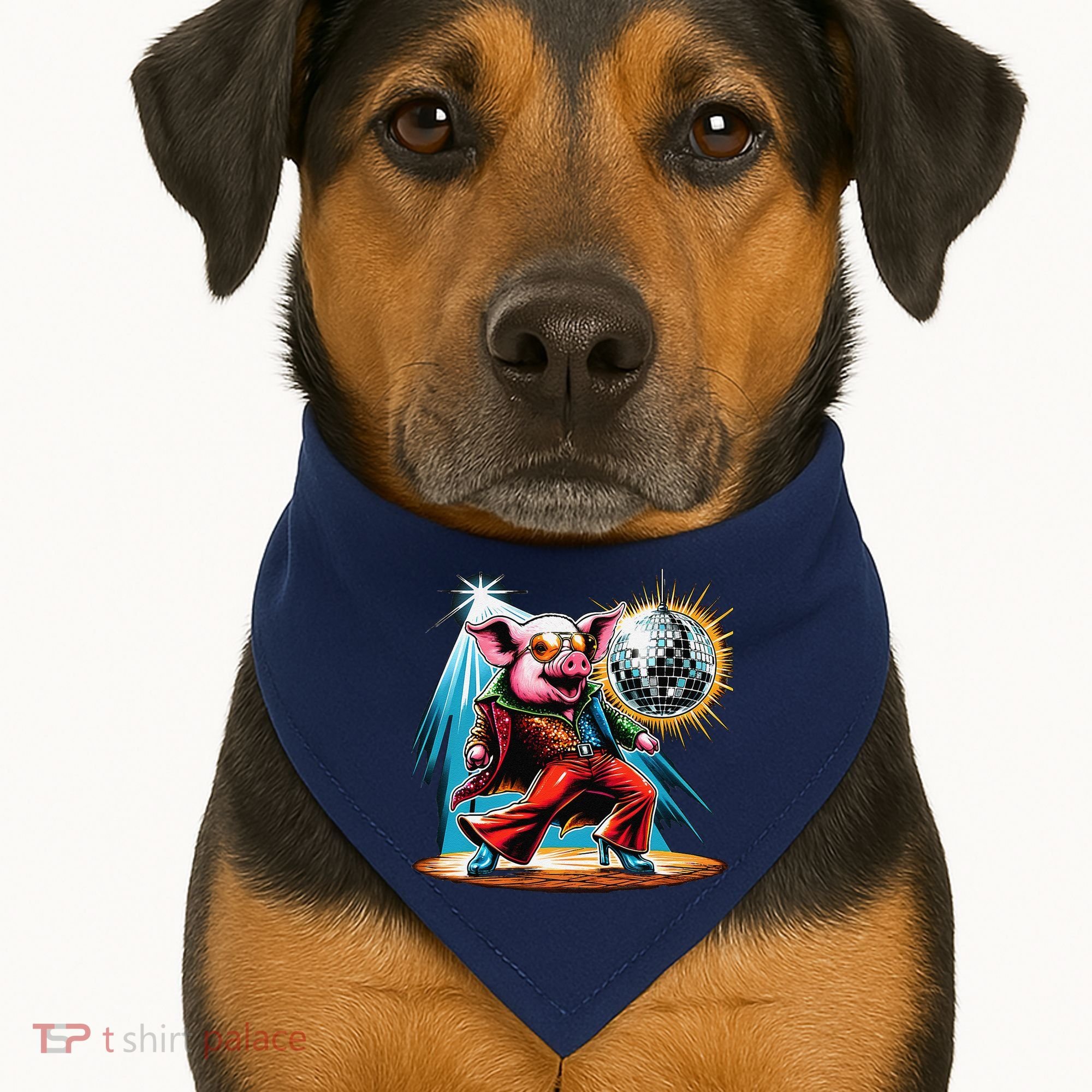 Dancer Pig Dancing Disco USA-Made Doggie Bandana