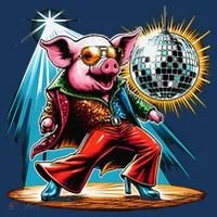 Dancer Pig Dancing Disco T-Shirt thumb 7