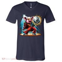 Dancer Pig Dancing Disco V-Neck T-Shirt thumb 0