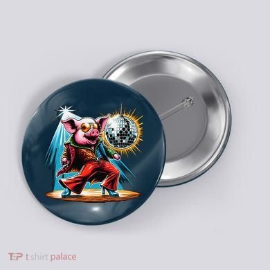 Dancer Pig Dancing Disco Button