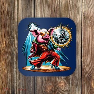 Dancer Pig Dancing Disco Coaster