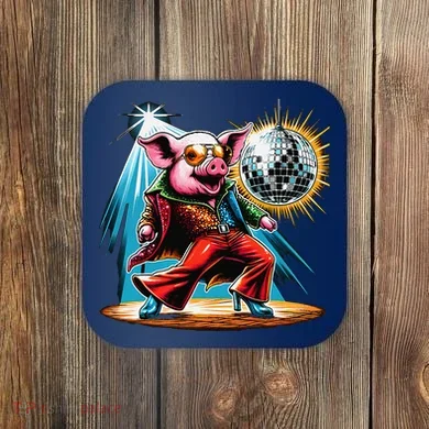 Dancer Pig Dancing Disco Coaster