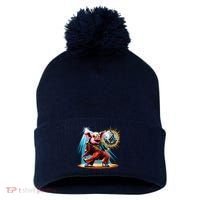 Dancer Pig Dancing Disco Pom Pom 12in Knit Beanie thumb 0