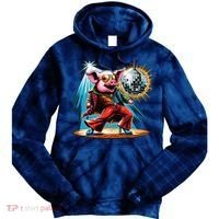 Dancer Pig Dancing Disco Tie Dye Hoodie thumb 0