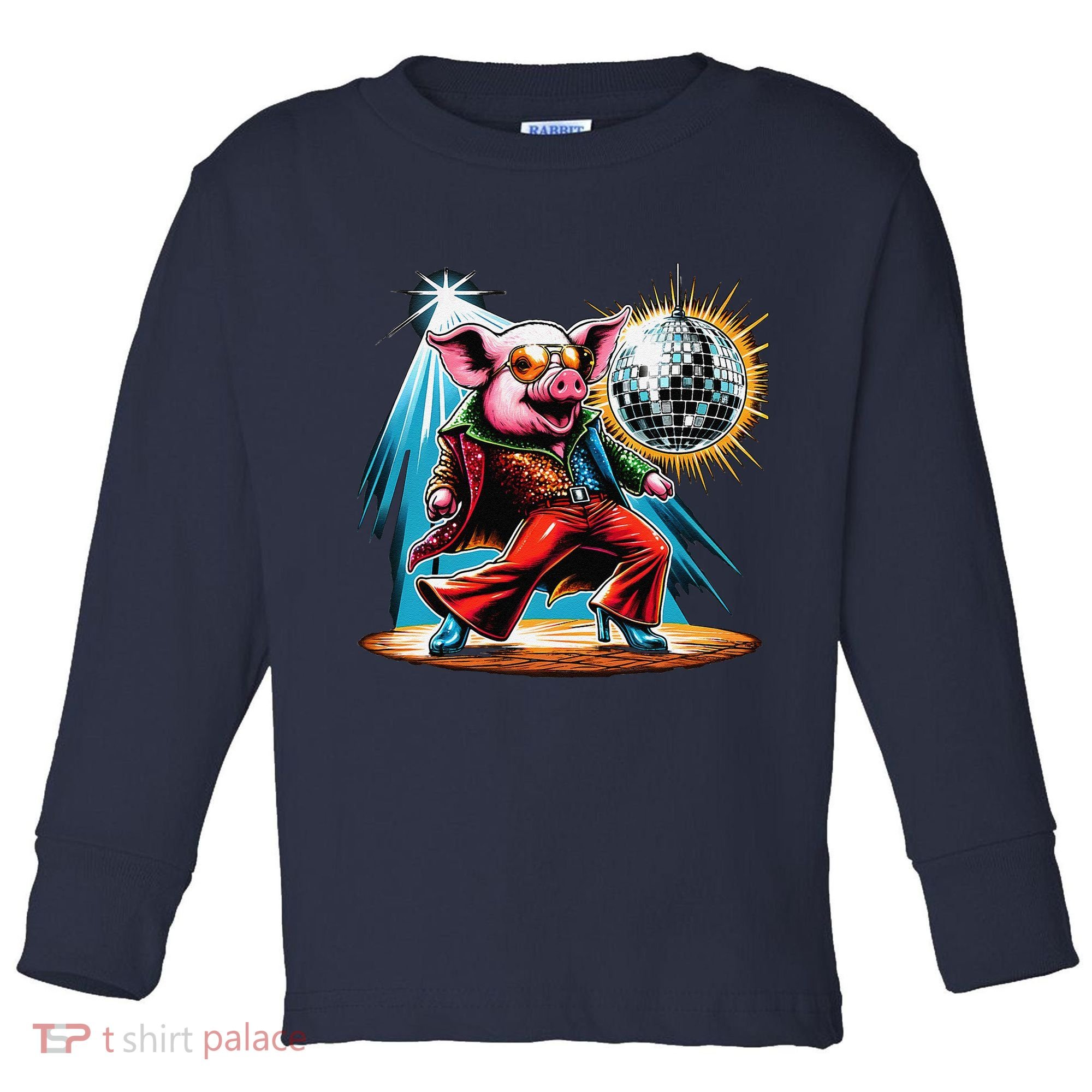 Dancer Pig Dancing Disco Toddler Long Sleeve Shirt