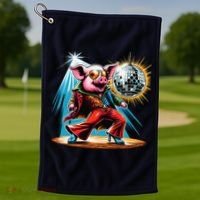 Dancer Pig Dancing Disco Golf Towel thumb 1